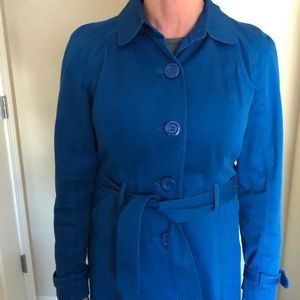 I.N.C Blue Trench Jacket Sz L